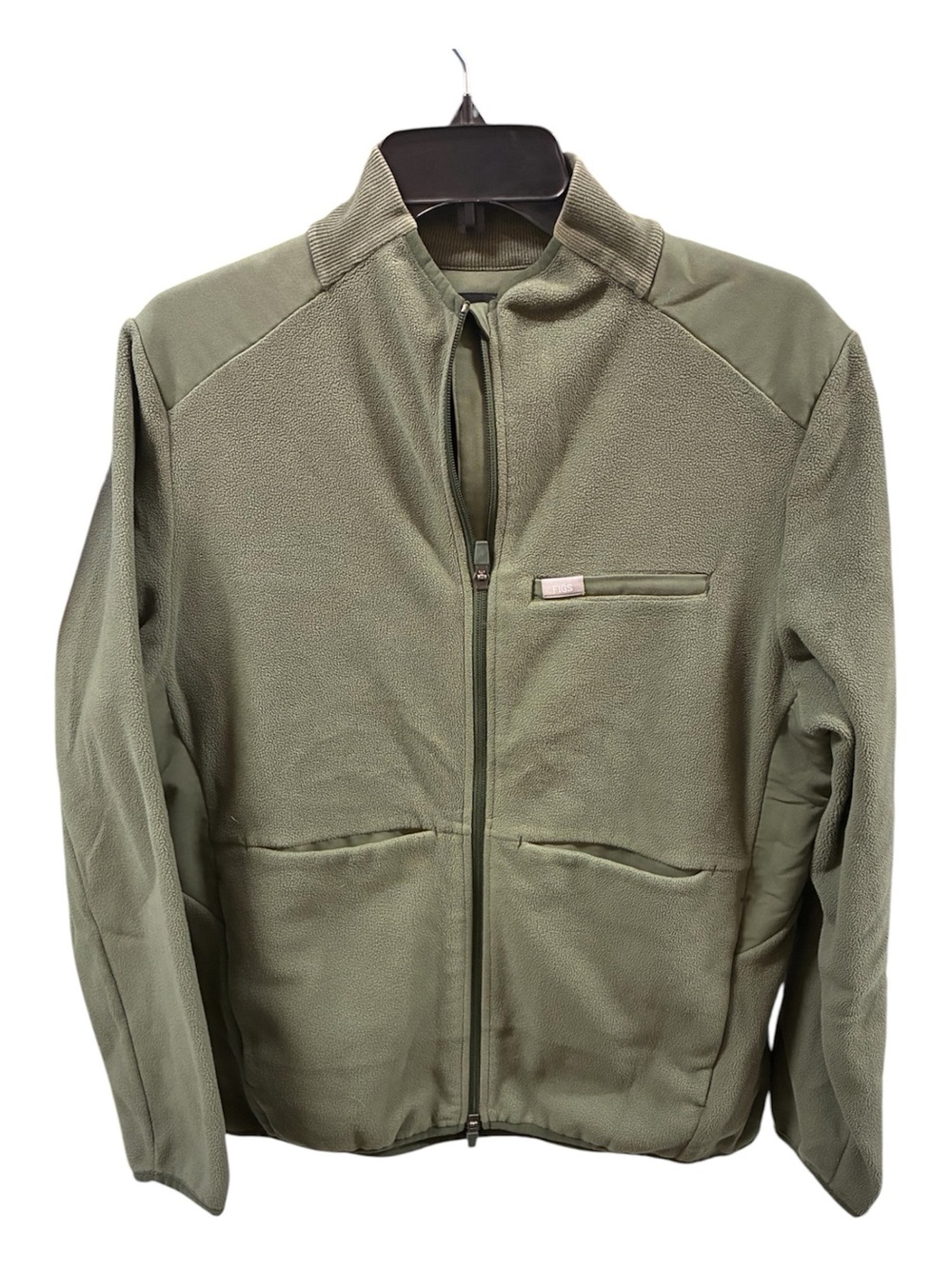 Mens olive green on shift fleece jacket size XL figs